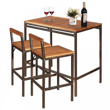 Charger l'image dans la galerie, Outdoor Patio Wooden Bar Table and Chair Set