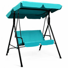 Load image into Gallery viewer, 2-Person Outdoor Garden Backyard Swing Chair with Adjustable Canopy