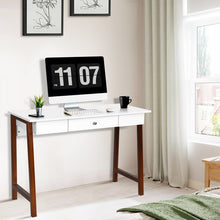 Load image into Gallery viewer, Modern Minimalist White Desk with Drawers - Computer Desk Writing Table Ideal for Bedroom and Dormitory