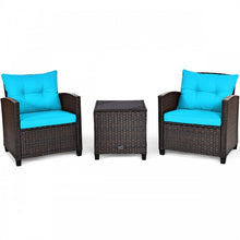Load image into Gallery viewer, 3-Piece Outdoor Patio Furniture Set with Built-in Cushions