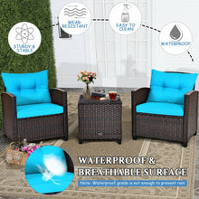 Load image into Gallery viewer, 3-Piece Outdoor Patio Furniture Set with Built-in Cushions