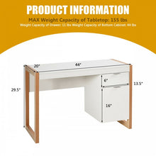 Load image into Gallery viewer, Modern White Computer Desk with Drawers for Office