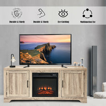 Load image into Gallery viewer, 65-inch Wooden TV Stand with 2 Cabinet Doors