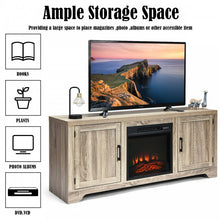 Load image into Gallery viewer, 65-inch Wooden TV Stand with 2 Cabinet Doors