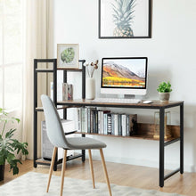 Load image into Gallery viewer, Industrial-Style Metal Computer Desk with Shelves