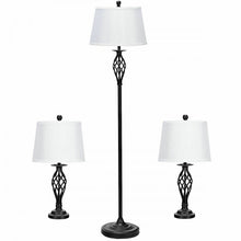 Load image into Gallery viewer, Contemporary 3-Piece Indoor Lamp Set with Lamp Shades