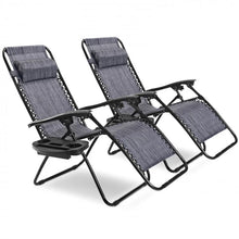 Load image into Gallery viewer, Outdoor Patio Pool Zero Gravity Folding Lounge Chair 2-Piece Set