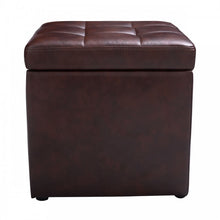 Load image into Gallery viewer, Modern Leather Padded Storage Seat Shoe Bench