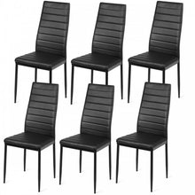 Load image into Gallery viewer, Modern Stylish 6-Piece Black High Back Dining Chairs