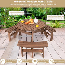Load image into Gallery viewer, Outdoor Dining Table and Bench Set with Umbrella Stand - Ideal for Backyard, Garden, and Picnic Gatherings