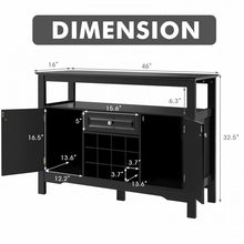 Load image into Gallery viewer, Costway Modern Bar Wine Cabinet Storage Unit with Drawers and Cabinet Doors - Suitable for Restaurant and Bar
