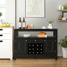 Load image into Gallery viewer, Costway Modern Bar Wine Cabinet Storage Unit with Drawers and Cabinet Doors - Suitable for Restaurant and Bar