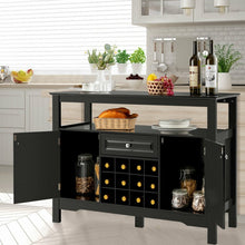 Load image into Gallery viewer, Costway Modern Bar Wine Cabinet Storage Unit with Drawers and Cabinet Doors - Suitable for Restaurant and Bar