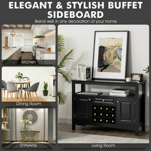 Load image into Gallery viewer, Costway Modern Bar Wine Cabinet Storage Unit with Drawers and Cabinet Doors - Suitable for Restaurant and Bar