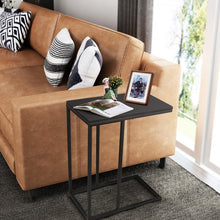 Load image into Gallery viewer, Affordable Black Coffee Steel Frame Side Table for Living Room Sofa