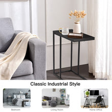 Load image into Gallery viewer, Affordable Black Coffee Steel Frame Side Table for Living Room Sofa