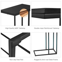 Load image into Gallery viewer, Affordable Black Coffee Steel Frame Side Table for Living Room Sofa