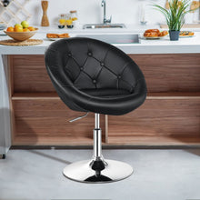 Load image into Gallery viewer, Costway Black Leather Swivel Chair - Adjustable Height, Suitable for Restaurant, Bar, and Cafe