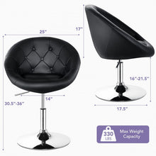 Load image into Gallery viewer, Costway Black Leather Swivel Chair - Adjustable Height, Suitable for Restaurant, Bar, and Cafe