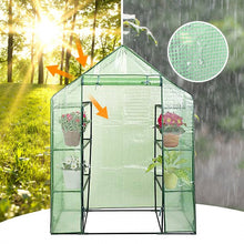 Charger l'image dans la galerie, Collapsible Portable 4-Tier 8-Shelf Walk-In Plant Greenhouse
