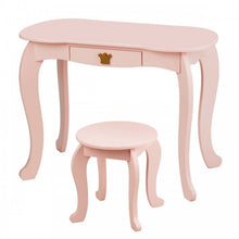 Load image into Gallery viewer, Bedroom Children's 3-Fold Mirror Vanity Dressing Table with Stool