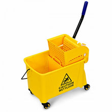 Load image into Gallery viewer, 21 Quart Mop Bucket Side Press Wringer on Wheels With Panel