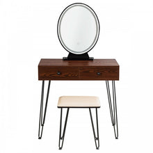 Load image into Gallery viewer, Industrial Vintage Bedroom Makeup Table Furniture with LED Lights