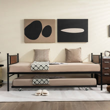 Load image into Gallery viewer, Black Pullout Caster Guest Bed with Sofa Function