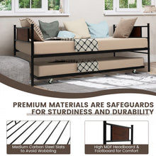 Load image into Gallery viewer, Black Pullout Caster Guest Bed with Sofa Function