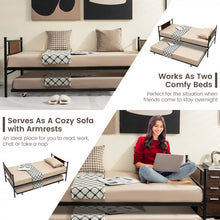 Load image into Gallery viewer, Black Pullout Caster Guest Bed with Sofa Function