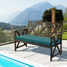Load image into Gallery viewer, Outdoor Garden Patio Vintage Metal Brown Leisure Bench with Removable Sponge Cushion