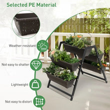 Load image into Gallery viewer, Outdoor Garden Black 3 Tier Raised Plant Bed with 5 Planter Boxes