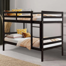 Load image into Gallery viewer, Modern Stylish Wood Double Children's Bed with Guard Rails and Ladder