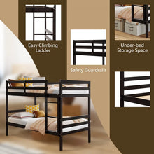 Load image into Gallery viewer, Modern Stylish Wood Double Children's Bed with Guard Rails and Ladder