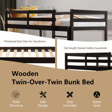 Load image into Gallery viewer, Modern Stylish Wood Double Children's Bed with Guard Rails and Ladder