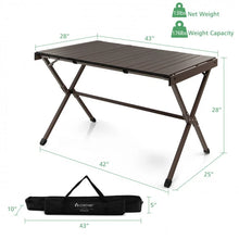 Load image into Gallery viewer, Costway Outdoor Camping Folding Table with Carry Bag - Seats 4-6 People, Suitable for Camping and Hiking