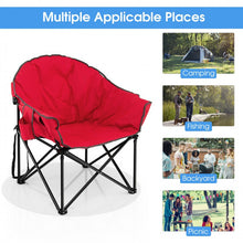 Load image into Gallery viewer, Outdoor Folding Camping Chair with Cushion and Cup Holder - Portable Carrying Bag Suitable for Picnics and Fishing