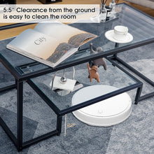 Load image into Gallery viewer, Modern Double-Layer Coffee Table with Tempered Glass Top - Suitable for Living Room and Office