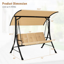 Load image into Gallery viewer, Costway Outdoor Swing with Canopy - Adjustable Sunshade, Suitable for Porch, Patio, and Garden