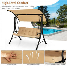 Load image into Gallery viewer, Costway Outdoor Swing with Canopy - Adjustable Sunshade, Suitable for Porch, Patio, and Garden