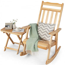 Load image into Gallery viewer, Outdoor Patio Wooden Rocking Chair Set with Folding Table