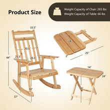 Load image into Gallery viewer, Outdoor Patio Wooden Rocking Chair Set with Folding Table