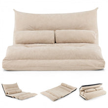 Load image into Gallery viewer, Modern Minimalist Coucah Foldable Sofa Bed with 2 Lumbar Pillows
