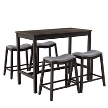 Load image into Gallery viewer, Black Modern Dining Room Sets - 5-Piece Set with Built-in 4 Saddle Stools - Suitable for Restaurant and Small Tavern