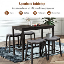 Load image into Gallery viewer, Black Modern Dining Room Sets - 5-Piece Set with Built-in 4 Saddle Stools - Suitable for Restaurant and Small Tavern