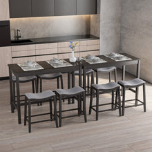 Load image into Gallery viewer, Black Modern Dining Room Sets - 5-Piece Set with Built-in 4 Saddle Stools - Suitable for Restaurant and Small Tavern