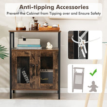 Load image into Gallery viewer, Industrial Vintage Brown Sideboard Buffet Cabinet and Wine Cabinet with Doors