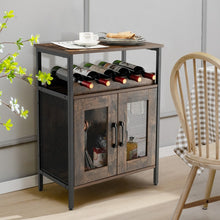 Load image into Gallery viewer, Industrial Vintage Brown Sideboard Buffet Cabinet and Wine Cabinet with Doors