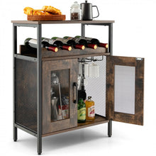 Load image into Gallery viewer, Industrial Vintage Brown Sideboard Buffet Cabinet and Wine Cabinet with Doors