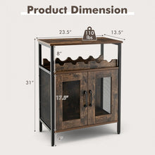 Load image into Gallery viewer, Industrial Vintage Brown Sideboard Buffet Cabinet and Wine Cabinet with Doors